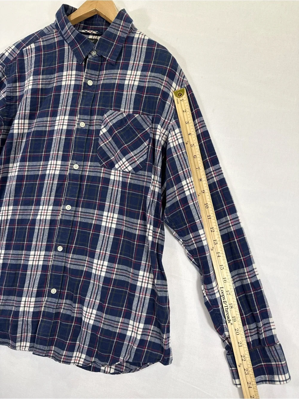 Banana Republic Navy, White & Red Plaid Button-Down Shirt - Men's